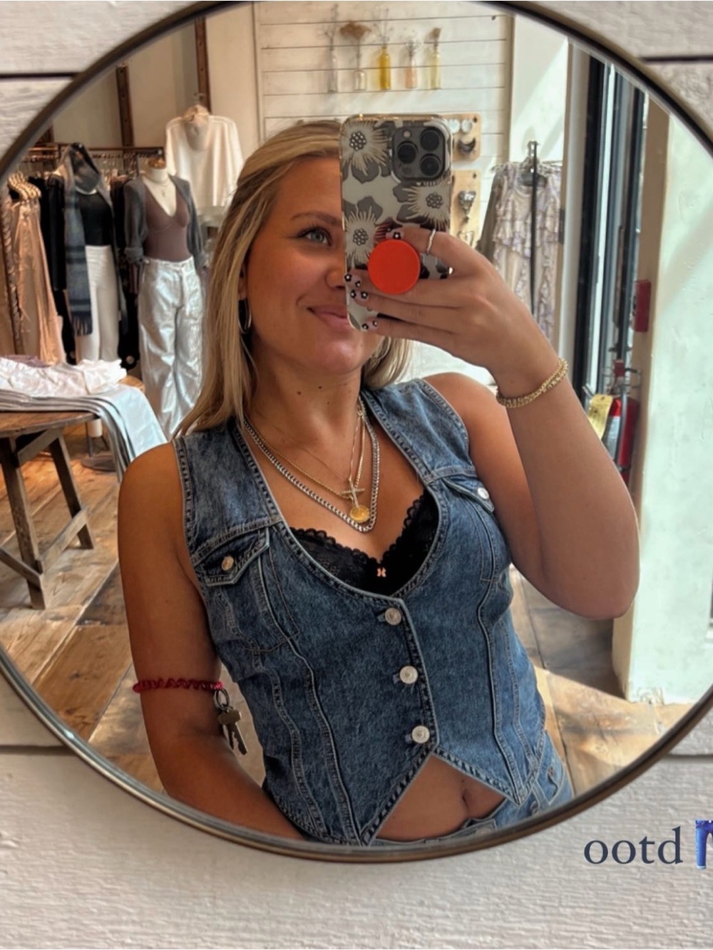 American Eagle Outfitters Denim Vest Top - Blue